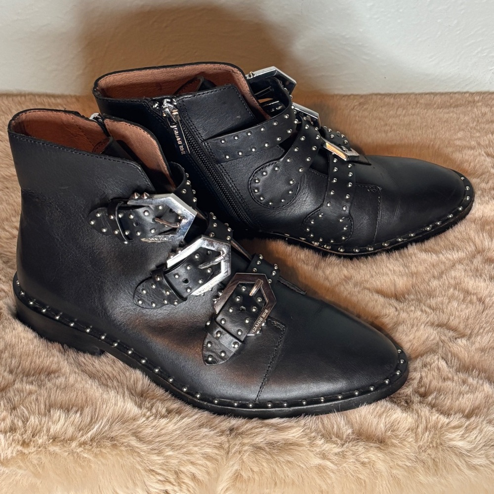 Gianni Rini Studded Booties‎ w/ Buckles Black Size 6 - Picture 5 of 15